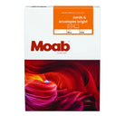 Moab cards and envelopes bright packaging on a white background