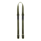 Green suspenders on a white background
