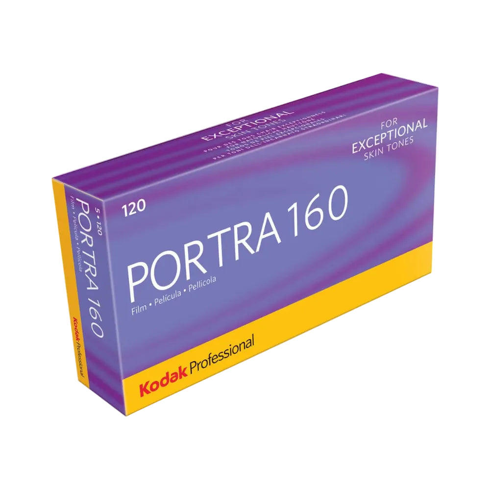 Kodak Portra 160 film packaging on a white background
