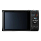 Digital camera with a screen and control buttons on a white background