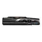 Black electronic device with buttons and indicators on a white background