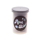 Psychedelic Blues #4 35mm film canister with a holographic logo sticker on a translucent grey plastic container.