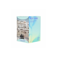 A box of Retocolor Aqua 400 ISO 35mm color negative film with a picture of a serene water body and trees on the packaging.