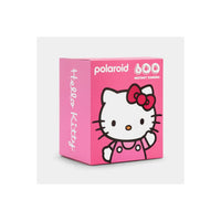 Pink Hello Kitty Polaroid 600 instant camera box with Sanrio branding and a playful graphic design.