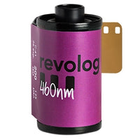 Purple film roll with 'revolog' branding on a white background