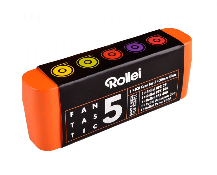 Rollei Fantastic 5 Black and White Film Bundle (35mm Roll Film, 5-Pack)