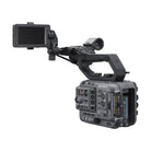 Sony FX6 cinema camera body in matte gray with top handle, articulating LCD screen, and dual card slots.