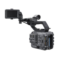 Sony FX6 cinema camera body in matte gray with top handle, articulating LCD screen, and dual card slots.