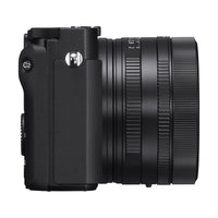 Sony RX1R III compact camera in black with a fixed ZEISS 35mm f/2 lens and textured grip side profile.