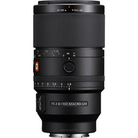 Sony macro lens with detailed markings on a white background