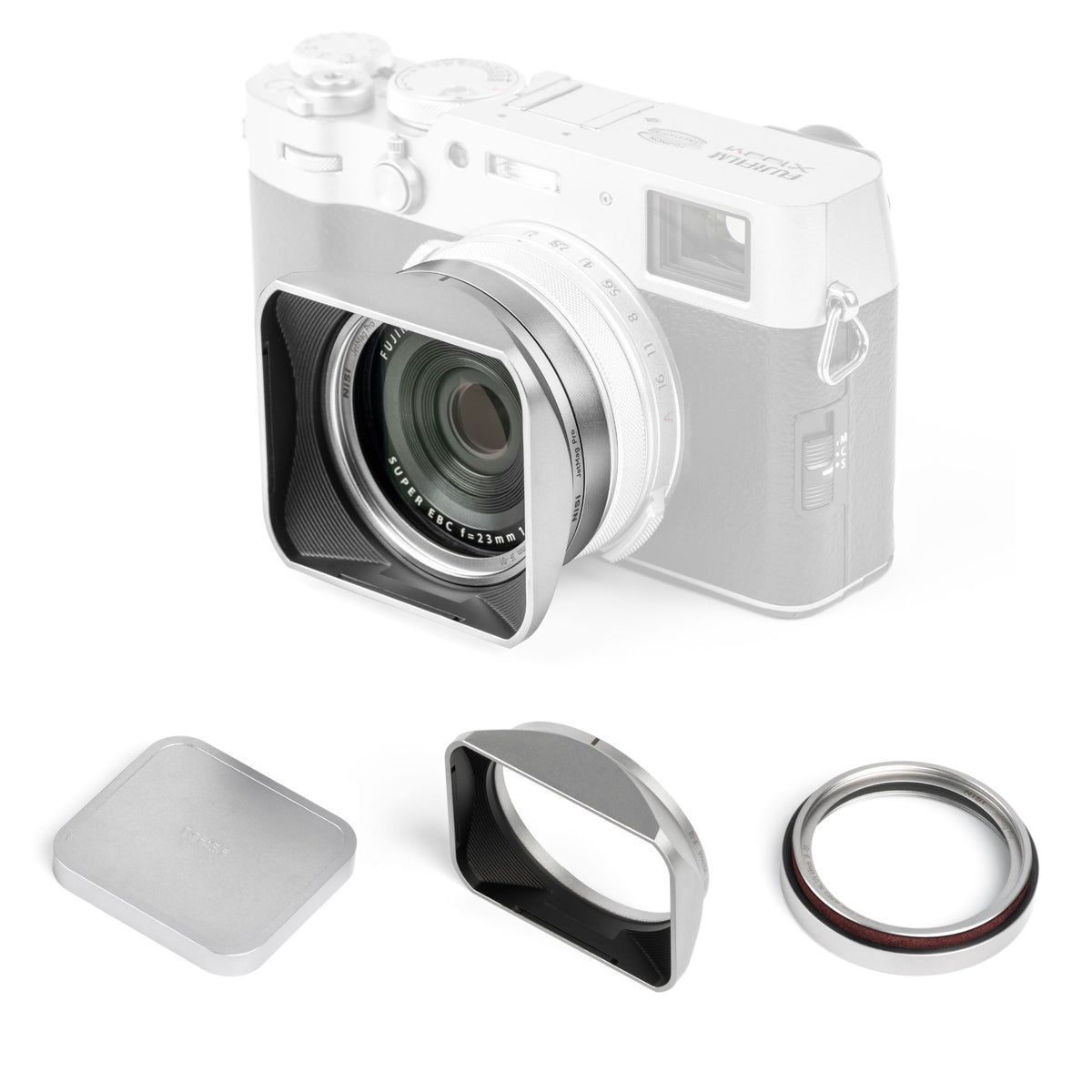NiSi JetMag Pro Lens Hood Kit for Fuji X100 Series (Silver)