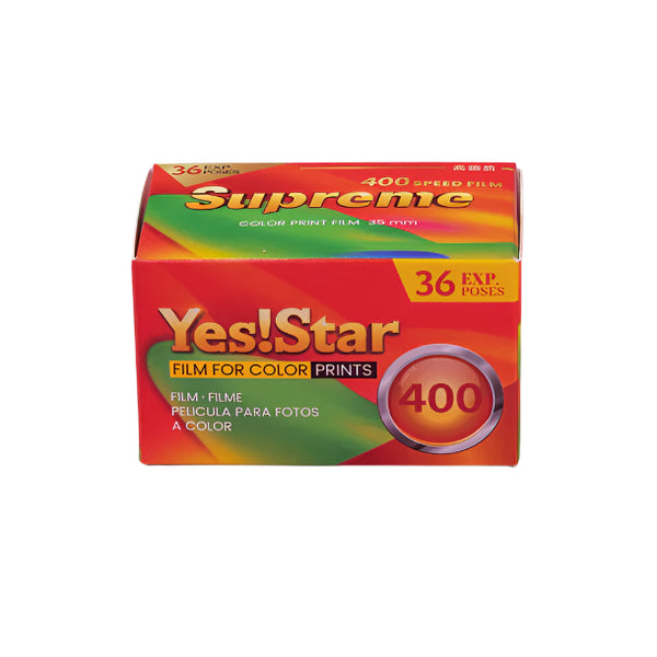 Box of Yes! Star Supreme 35mm film for color prints on a white background