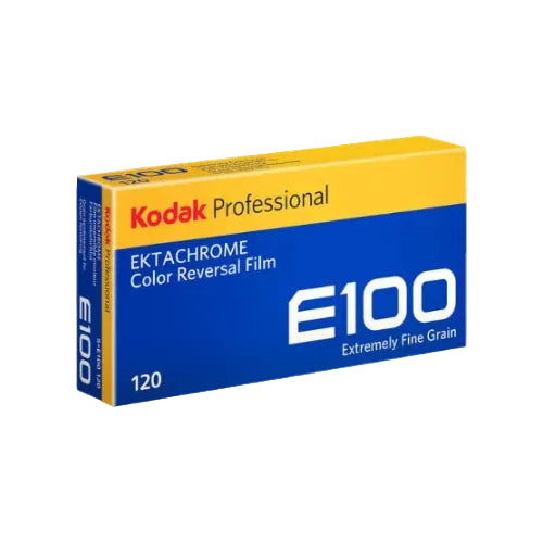 Kodak Ektachrome Color Reversal Film E100 packaging on a white background