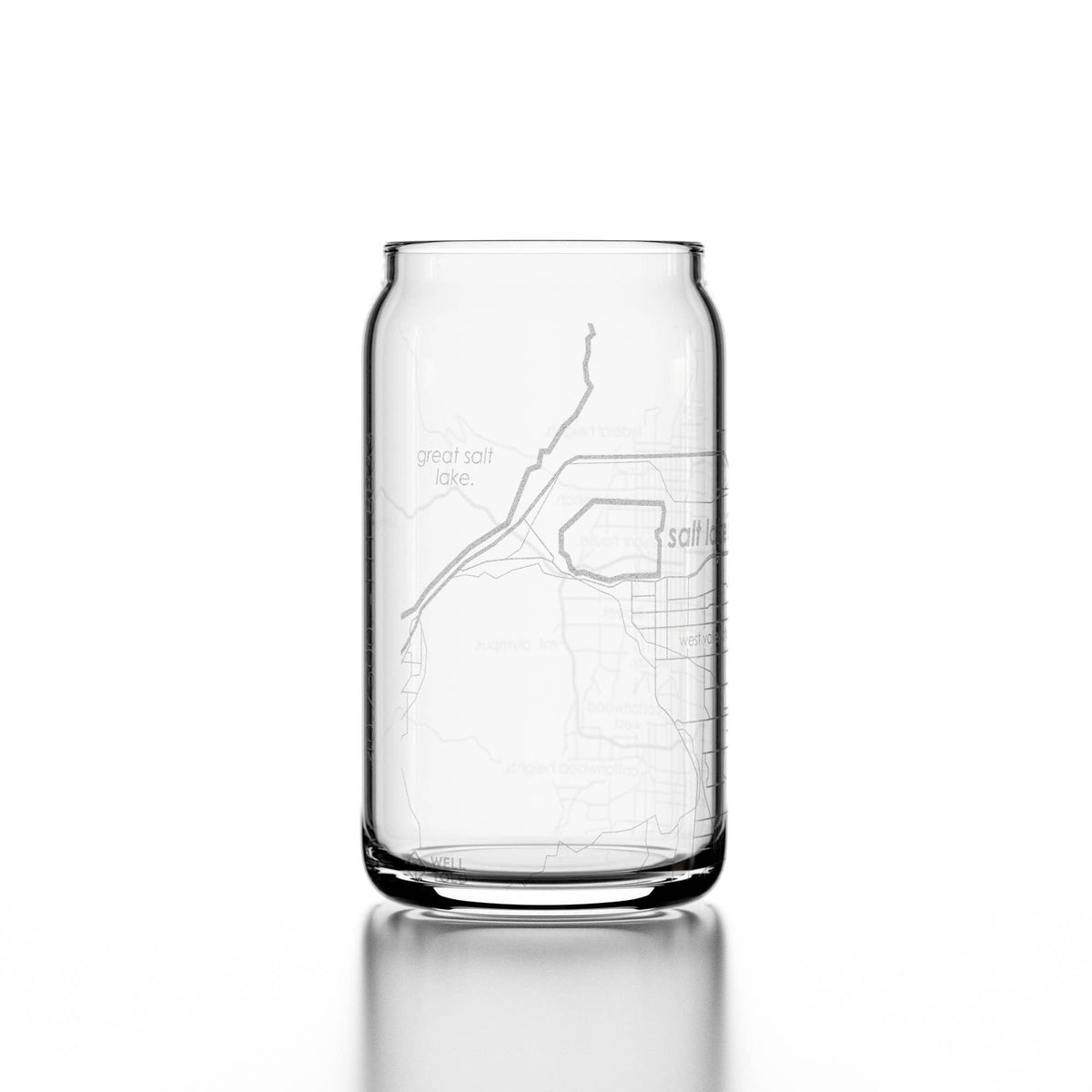 Salt Lake City Map Drinking Glass