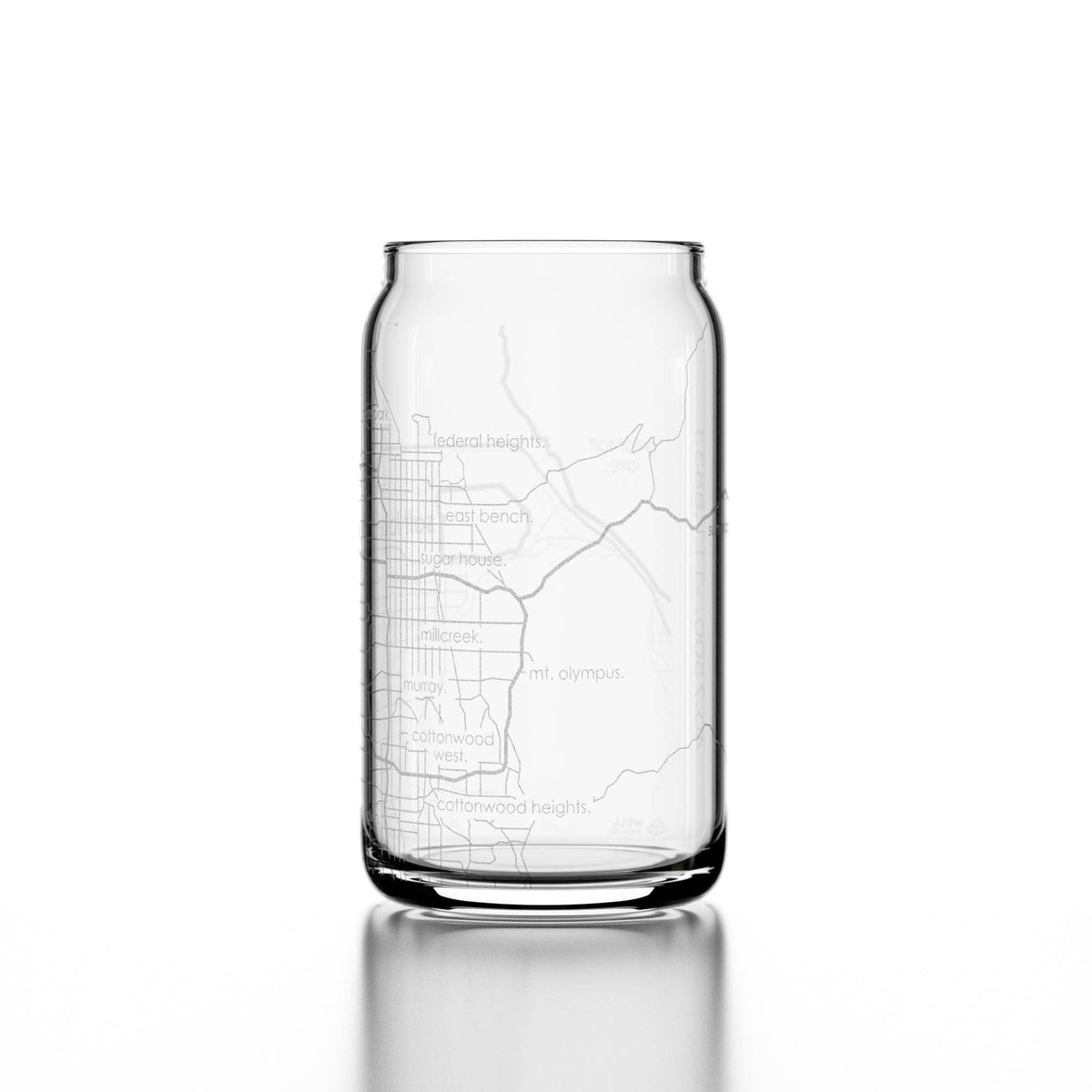 Salt Lake City Map Drinking Glass