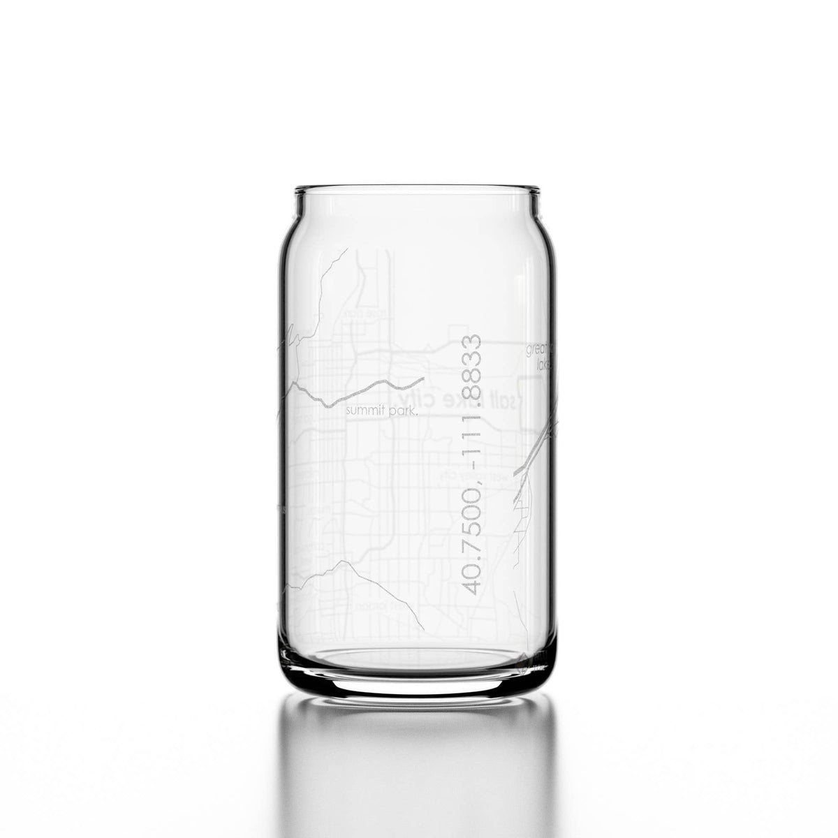 Salt Lake City Map Drinking Glass