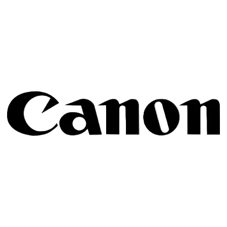 Canon logo in red on a white background