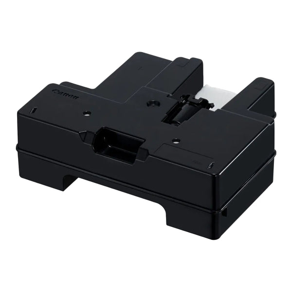 Black printer cartridge on a white background