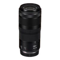Canon 100-400mm f/5.6-8.0 VR lens in black, shown from a front three-quarter angle on a solid white background.