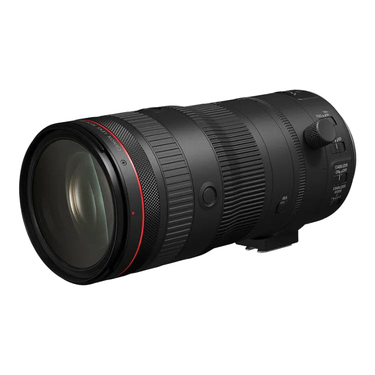 Camera lens with detailed design on a white background