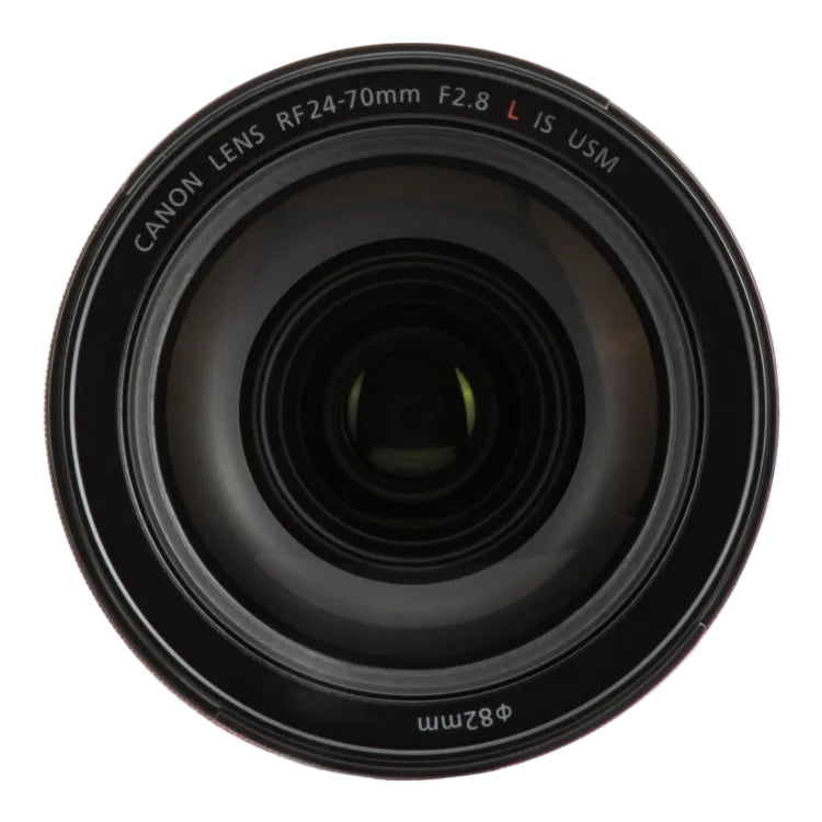 Canon camera lens with specifications on a white background