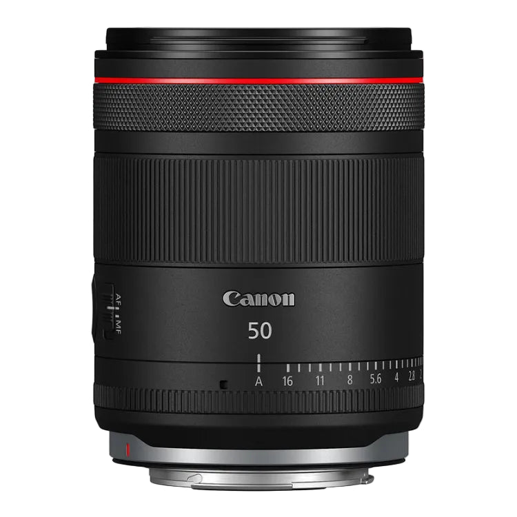 Canon camera lens with 'Canon' branding on a white background