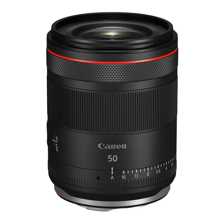 Canon camera lens with 'Canon' branding on a white background