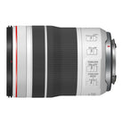 Canon camera lens with control buttons on a white background