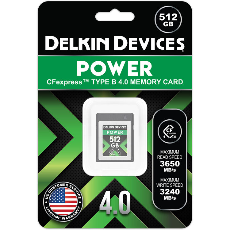 Delkin Devices 512GB POWER 4.0 CF express Type B Memory Card