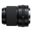 Camera lens with focus and aperture control on a white background