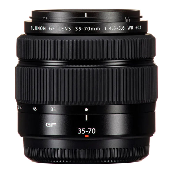Fujifilm GF 35-70mm lens on a white background