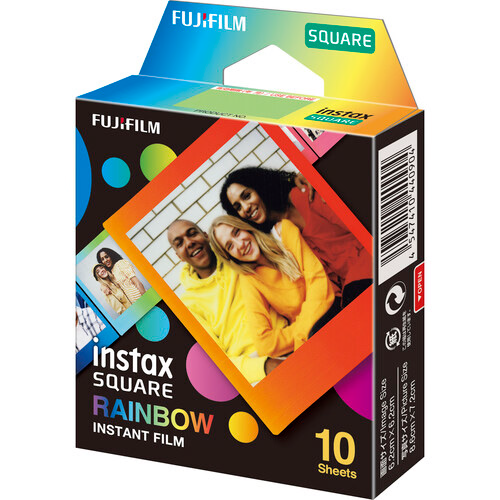 FUJIFILM Instax Square Black Instant Film, 10 Pack