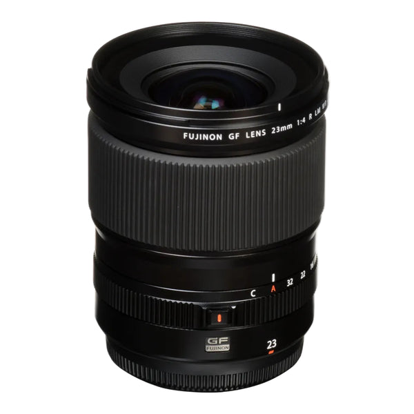 Fujifilm GF lens on a white background