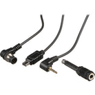 Set of various audio and video cables on a white background
