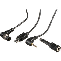 Set of various audio and video cables on a white background