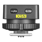Camera lens control unit with 'X5N' branding on a white background