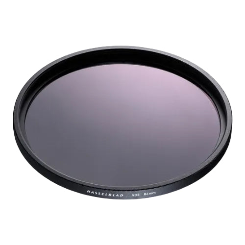 Hasselblad camera lens filter on a white background