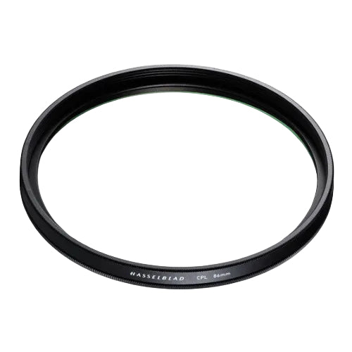 Hasselblad camera lens filter on a white background