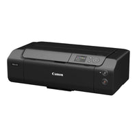 Black Canon printer on a white background