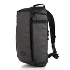 Gray backpack with black accents on a white background