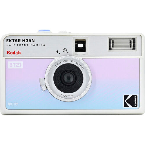 Kodak Ektar H35N half-frame camera with BT21 branding on a white background