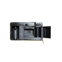 A black plastic utility organizer or storage case with an open hinged side panel, shown against a solid white background.