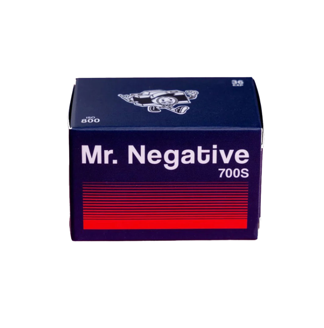 Box of 'Mr. Negative' 700S 35mm film on a white background