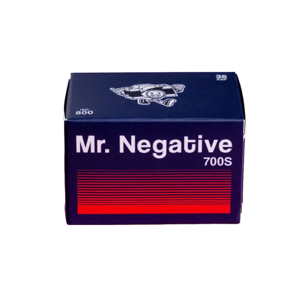 Box of 'Mr. Negative' 700S 35mm film on a white background