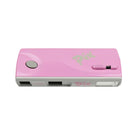 A pink Pix digital camera with a gray base, featuring a glossy pink top cover with a silver button, a pink lens cover, and a pink power switch.