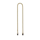 Beige lanyard with black ends on a white background