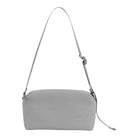 Gray shoulder bag with a strap on a white background