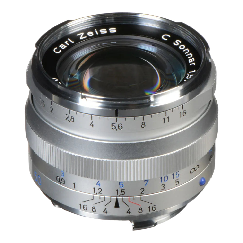 Carl Zeiss camera lens on a white background