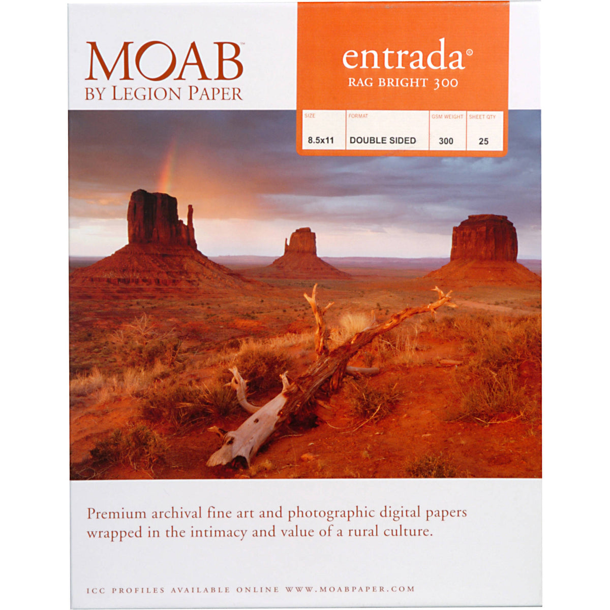 Entrada Rag Natural 300 8.5 x 11 [25 sheets]