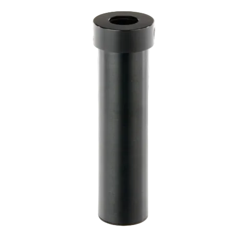 Black metal column with a larger column 1 inch top with a white background